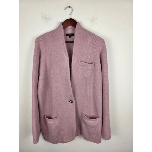 J.Crew Sweaters - J.Crew Cocoon Women Ribbed Merino Alpaca Blend Cardigan Sweater Mauve Pink Large